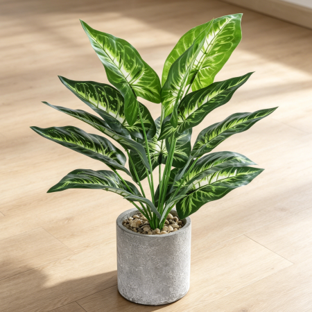 16" Artificial Tropical Sage Green Desk Plant